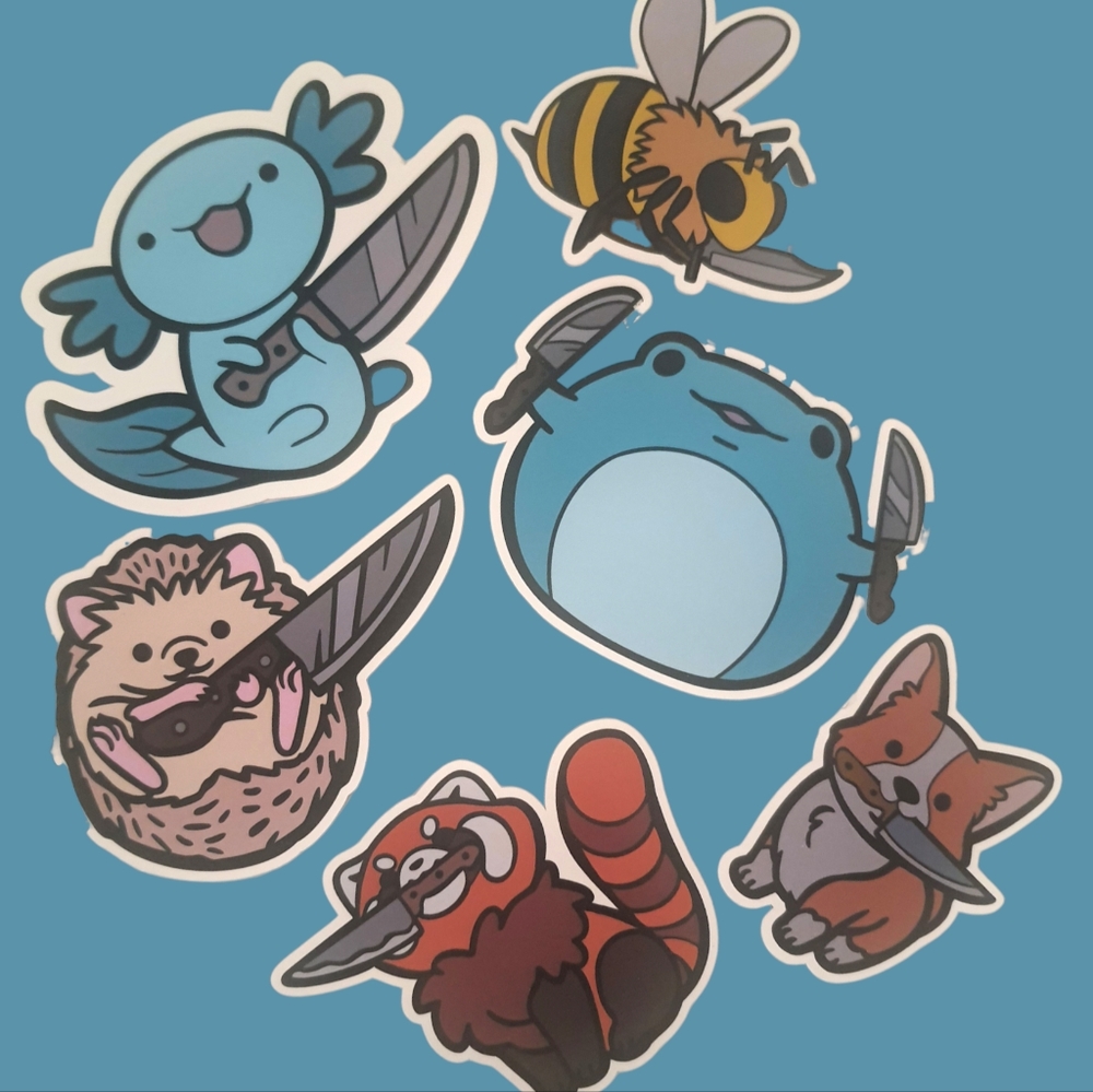 Animals with Knives Stickers